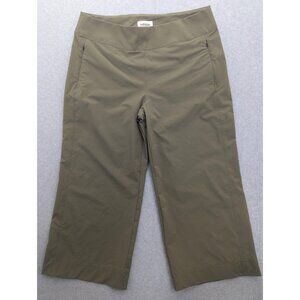 Orvis Capri Pants Womens 16 Green Wide Leg Stretch Pull On Lightweight Hiking